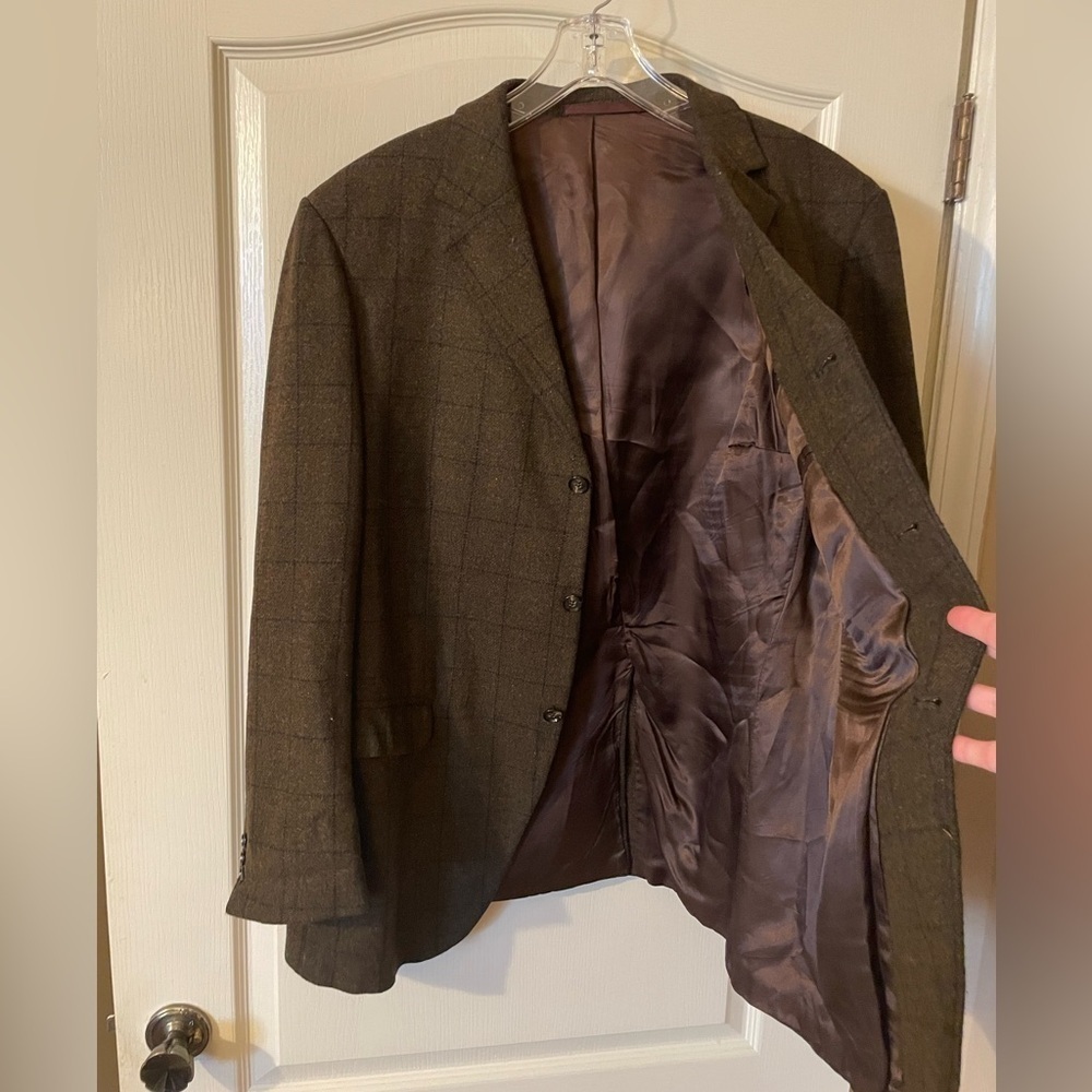 Vintage MEISTERKLASSE Sport Coat Size 46R Chocolate Brown Wool Blazer Jacket - Picture 3 of 9